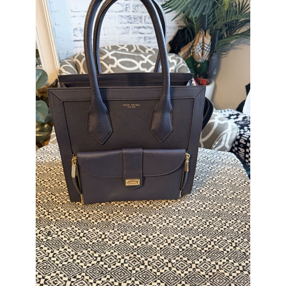 Henri Bendel Rivington Large Tote With Uptown Organizer Wallet Navy Blue